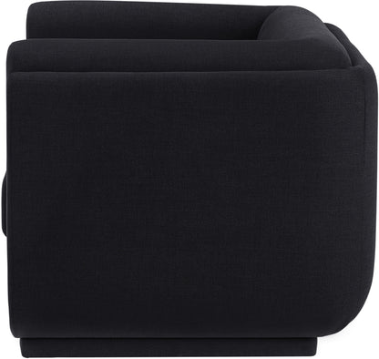 Kent Black Linen Textured Fabric Chair C