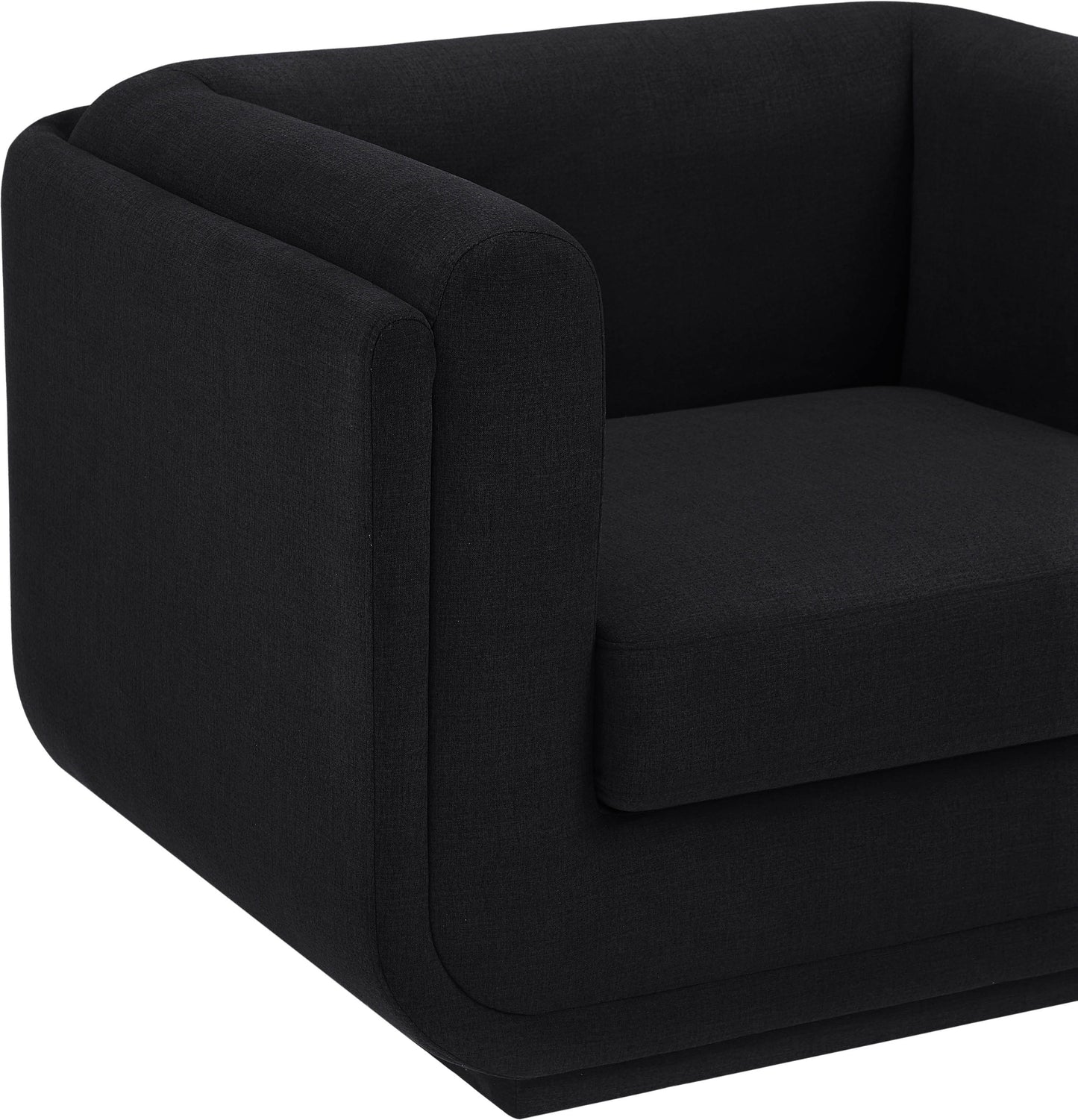 kent black linen textured fabric chair c