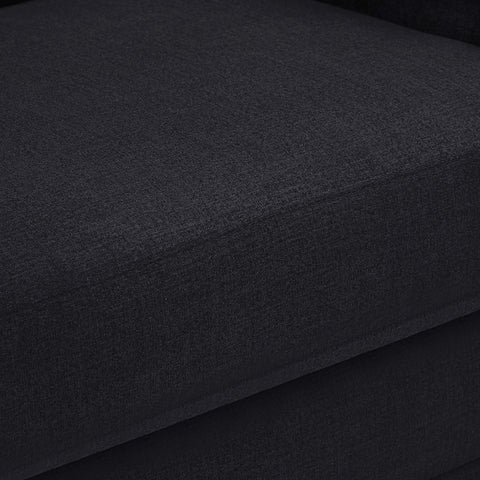 Kent Black Linen Textured Fabric Chair C