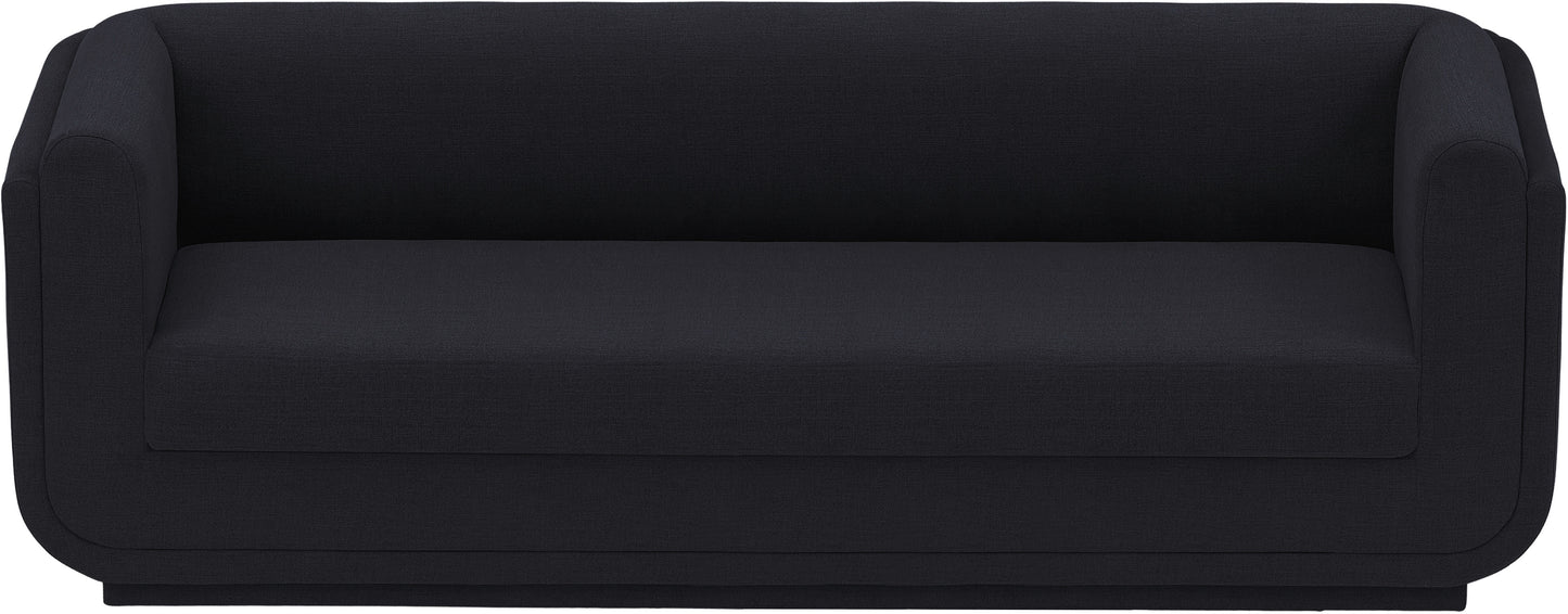 kent black linen textured fabric sofa s