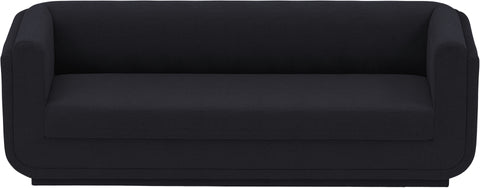 Kent Black Linen Textured Fabric Sofa S