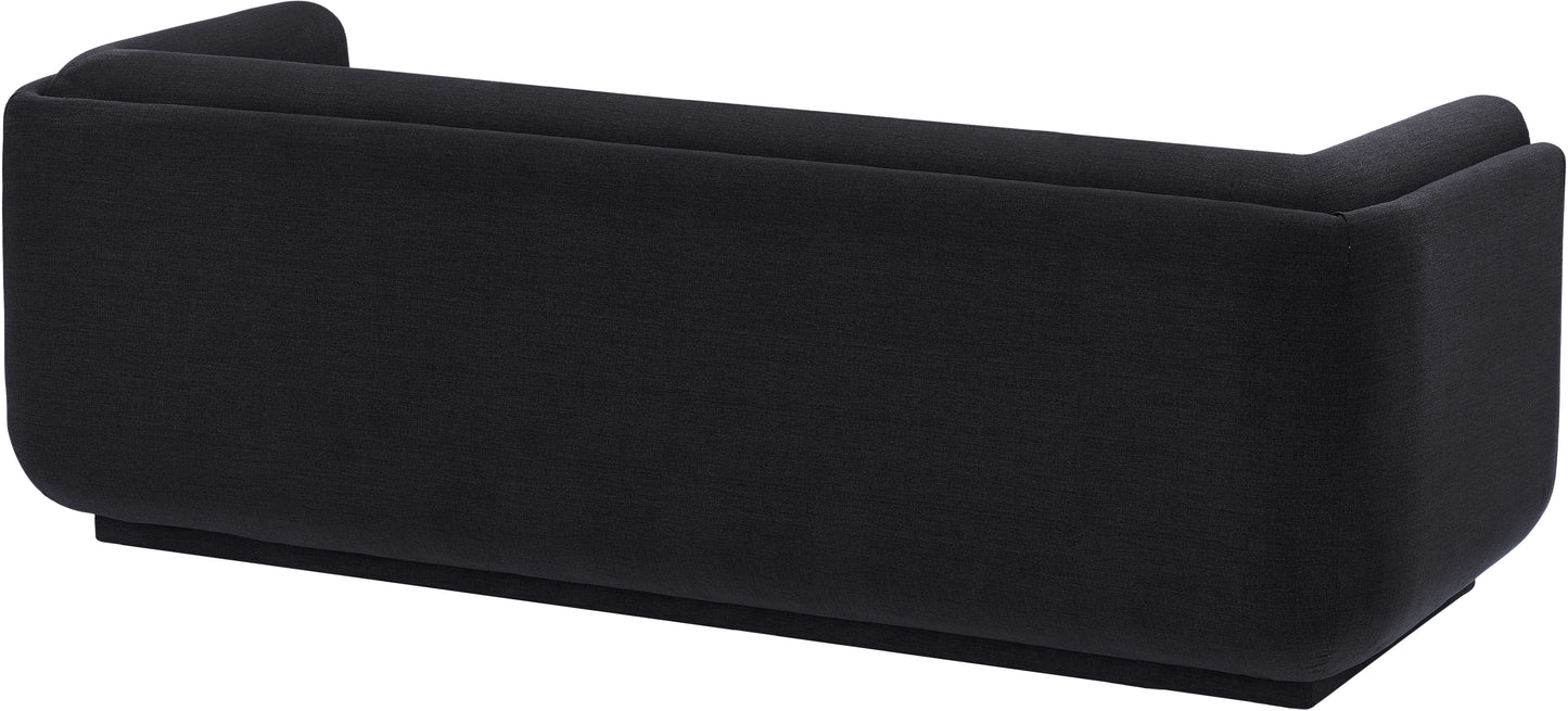 kent black linen textured fabric sofa s