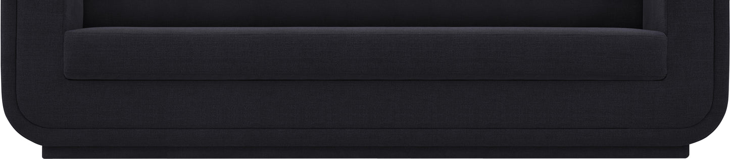 kent black linen textured fabric sofa s