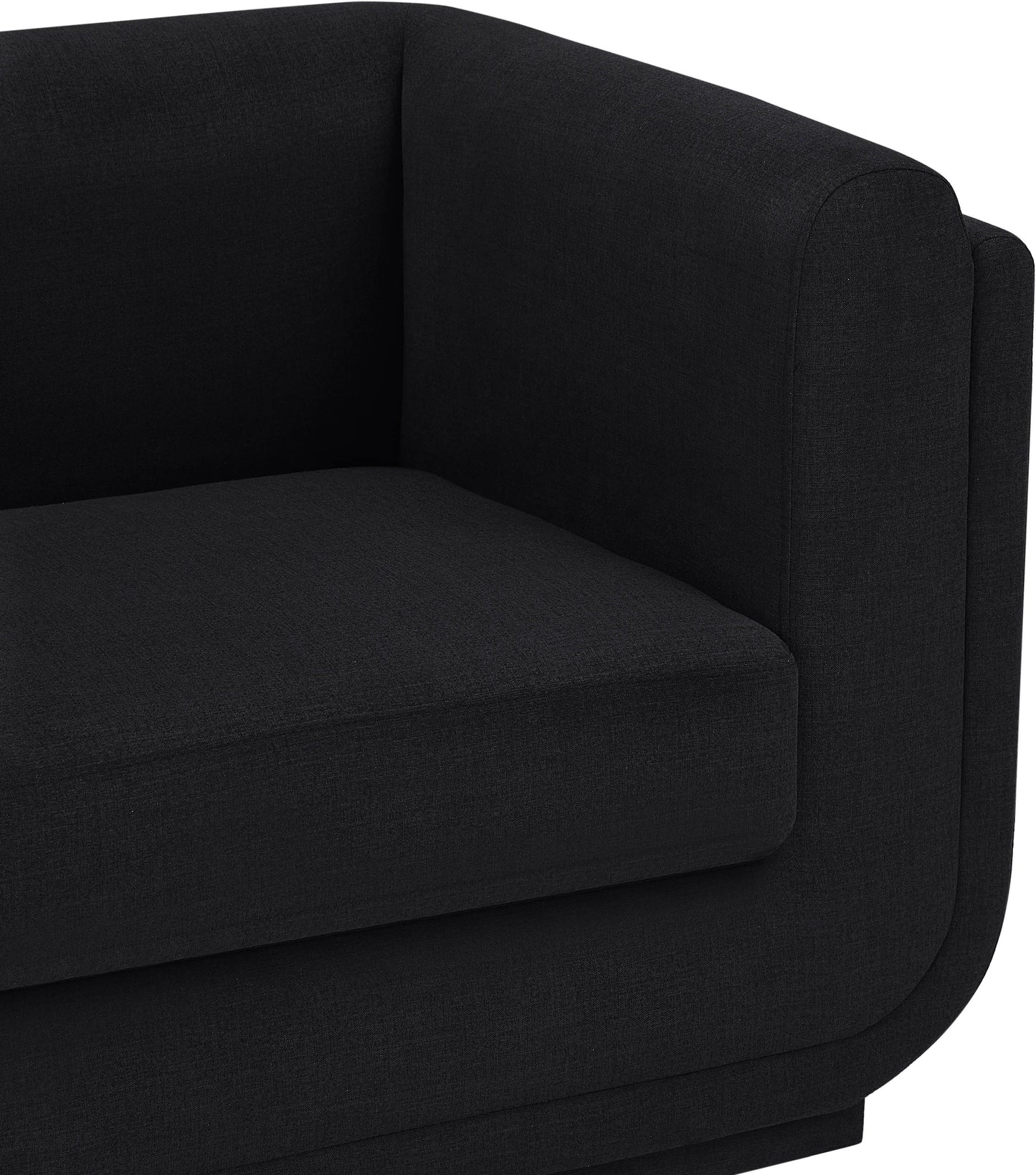 kent black linen textured fabric sofa s