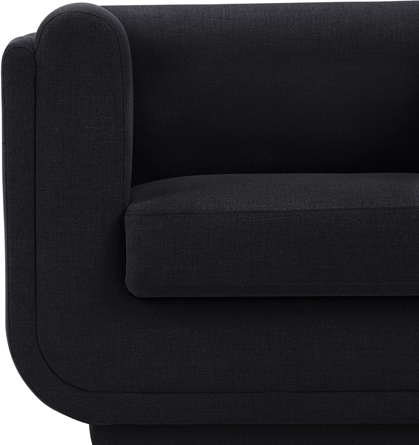 kent black linen textured fabric sofa s