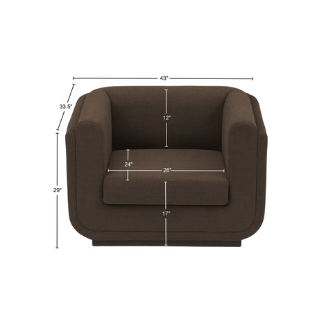 Kent Brown Linen Textured Fabric Chair C