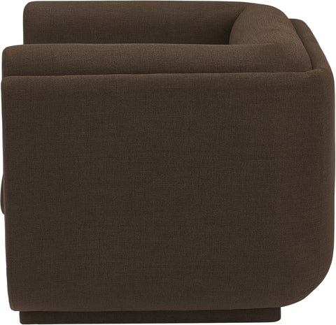 Kent Brown Linen Textured Fabric Chair C