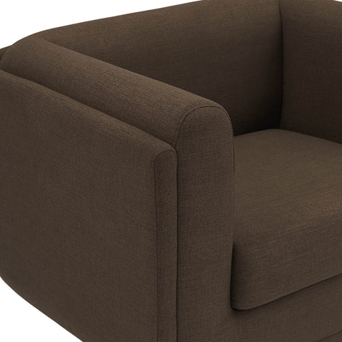 Kent Brown Linen Textured Fabric Chair C