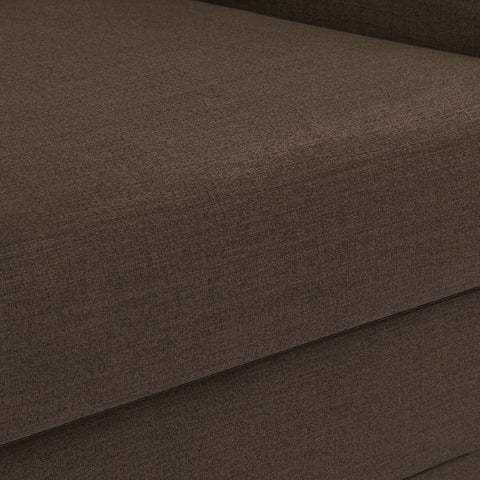 Kent Brown Linen Textured Fabric Loveseat L