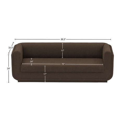 Kent Brown Linen Textured Fabric Sofa S
