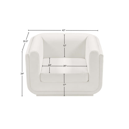 Kent Cream Linen Textured Fabric Chair C