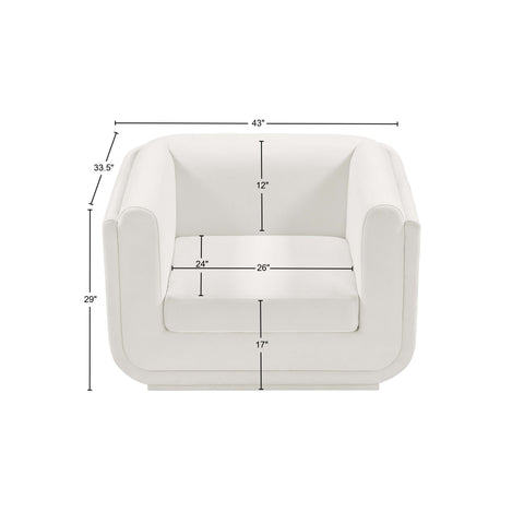Kent Cream Linen Textured Fabric Chair C