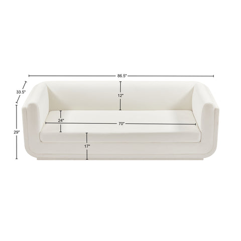 Kent Cream Linen Textured Fabric Sofa S