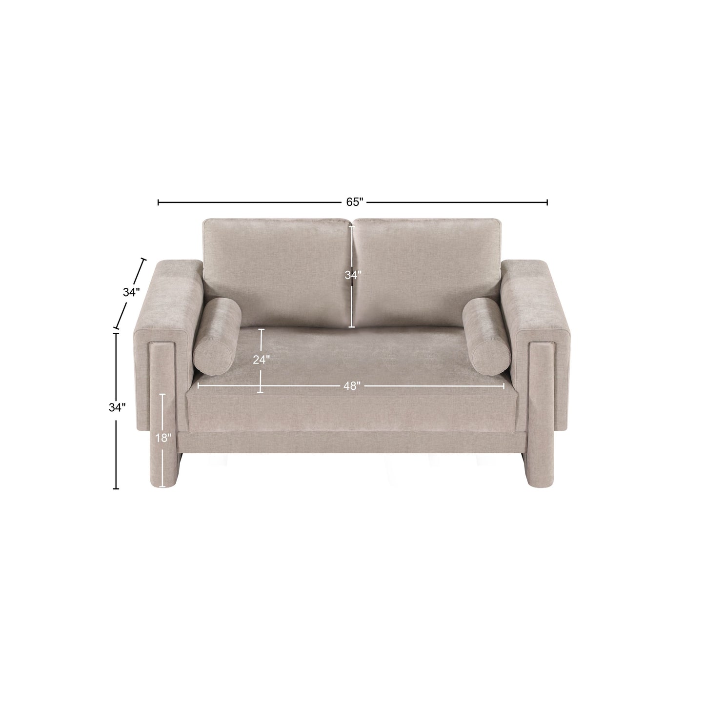 jones beige chenille fabric loveseat l