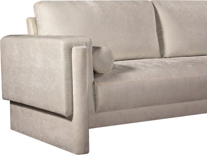 Jones Beige Chenille Fabric Loveseat L