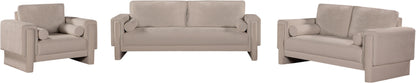 Jones Beige Chenille Fabric Loveseat L