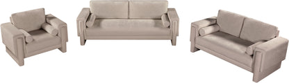 Jones Beige Chenille Fabric Loveseat L