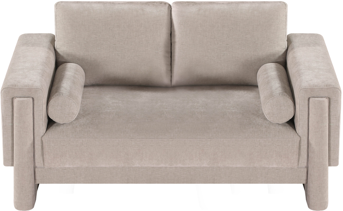 jones beige chenille fabric loveseat l