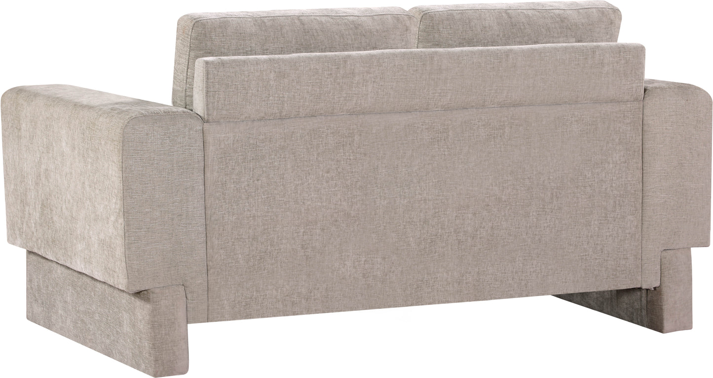 jones beige chenille fabric loveseat l