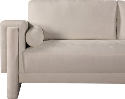 Jones Beige Chenille Fabric Loveseat L