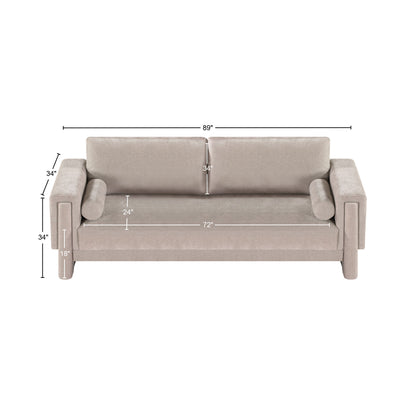 Jones Beige Chenille Fabric Sofa S