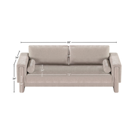 Jones Beige Chenille Fabric Sofa S