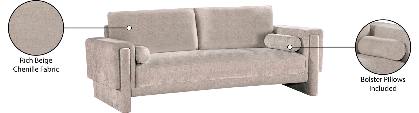 jones beige chenille fabric sofa s