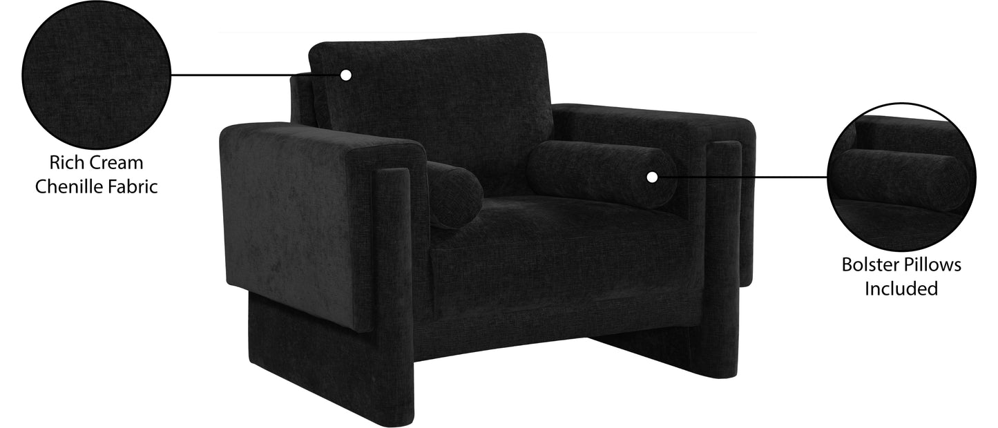 jones black chenille fabric chair c