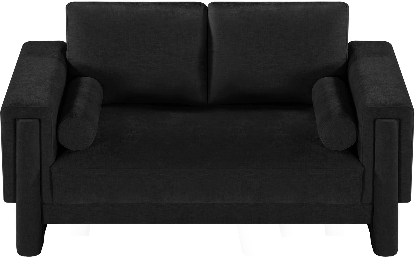 jones black chenille fabric loveseat l