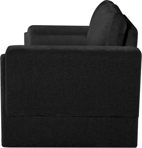 Jones Black Chenille Fabric Loveseat L