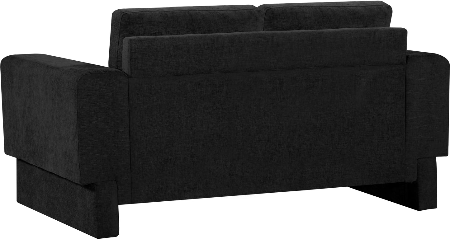 jones black chenille fabric loveseat l