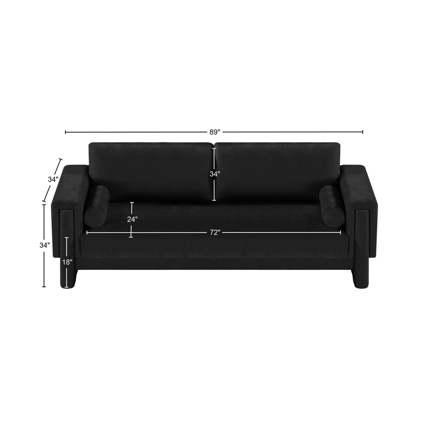 jones black chenille fabric sofa s