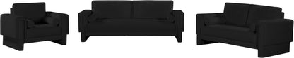 Jones Black Chenille Fabric Sofa S