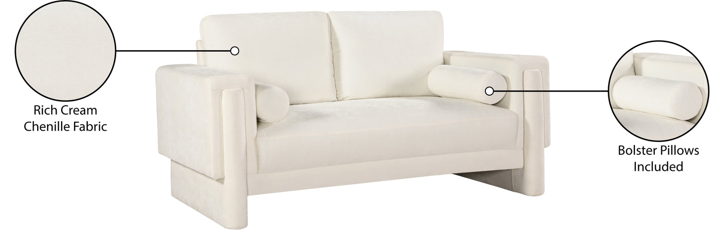 jones cream chenille fabric loveseat l