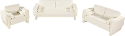 Jones Cream Chenille Fabric Loveseat L