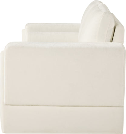 Jones Cream Chenille Fabric Loveseat L