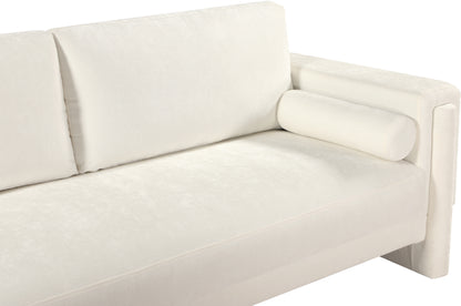 Jones Cream Chenille Fabric Loveseat L