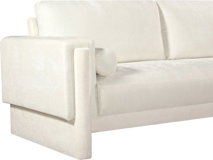 Jones Cream Chenille Fabric Loveseat L