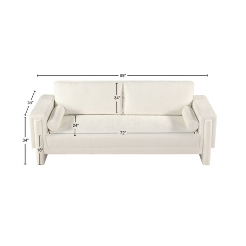 Jones Cream Chenille Fabric Sofa S