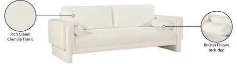 Jones Cream Chenille Fabric Sofa S