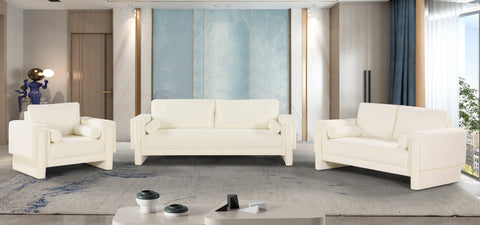 Jones Cream Chenille Fabric Sofa S