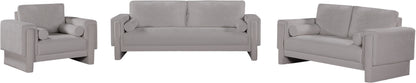 Jones Grey Chenille Fabric Loveseat L