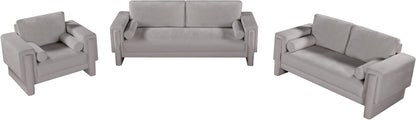 Jones Grey Chenille Fabric Loveseat L