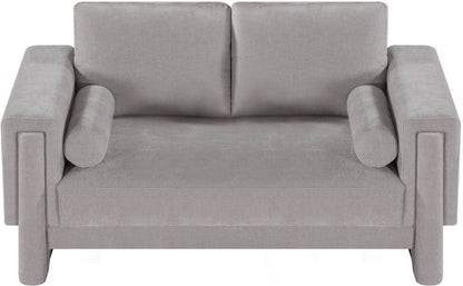 Jones Grey Chenille Fabric Loveseat L