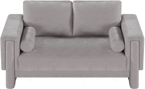 Jones Grey Chenille Fabric Loveseat L