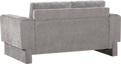 Jones Grey Chenille Fabric Loveseat L