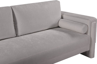 Jones Grey Chenille Fabric Loveseat L