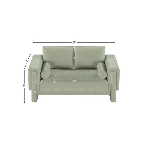 Jones Mint Chenille Fabric Loveseat L