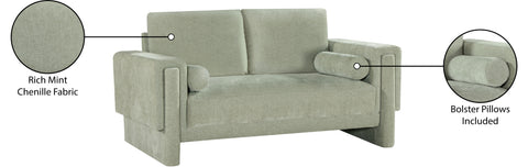 Jones Mint Chenille Fabric Loveseat L
