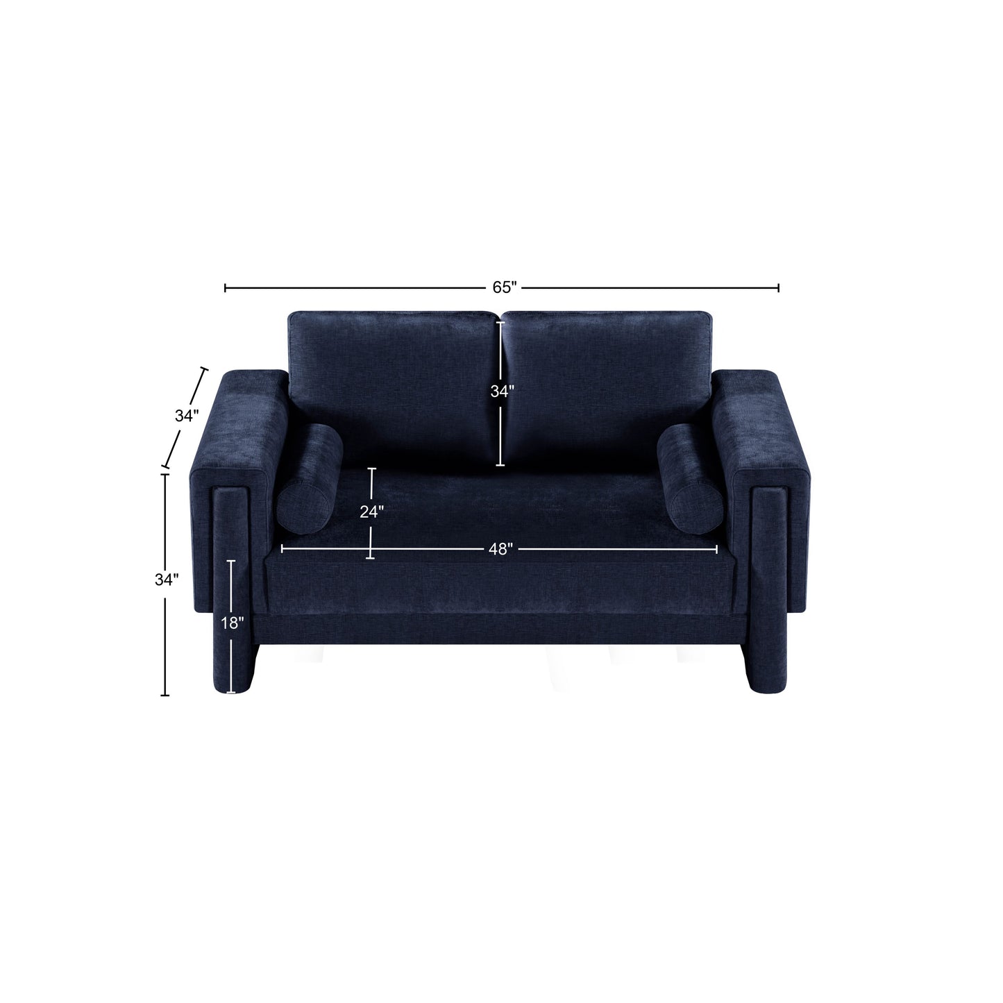 jones navy chenille fabric loveseat l